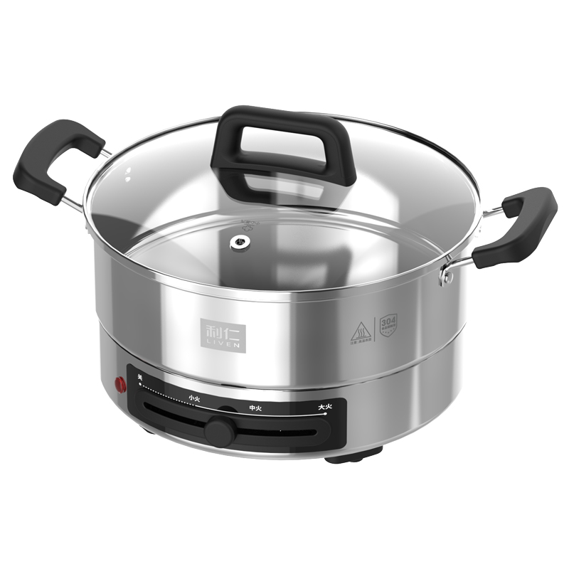 利仁 DJG-J3285电煎锅304不锈钢电饼铛家用新款8cm加深加大多功能烙饼锅